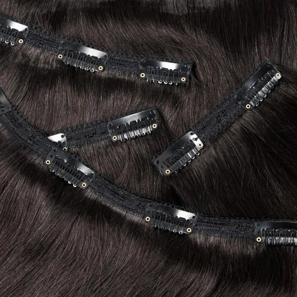 #2 Darkest Brown Clip in Extensions Human Hair Big Volume Seamless Clip in Hair Extensions 6PCS Full Head For Thick Raw Hair