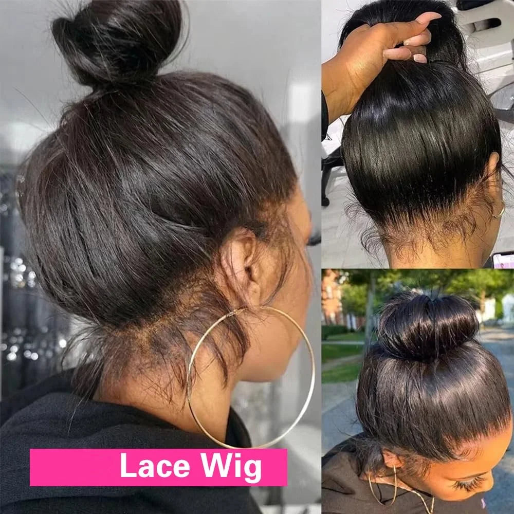 Real Full Lace Wigs 100% Human Hair Wigs Pre Plucked Bleached Knots Straight Hair Wigs For Women