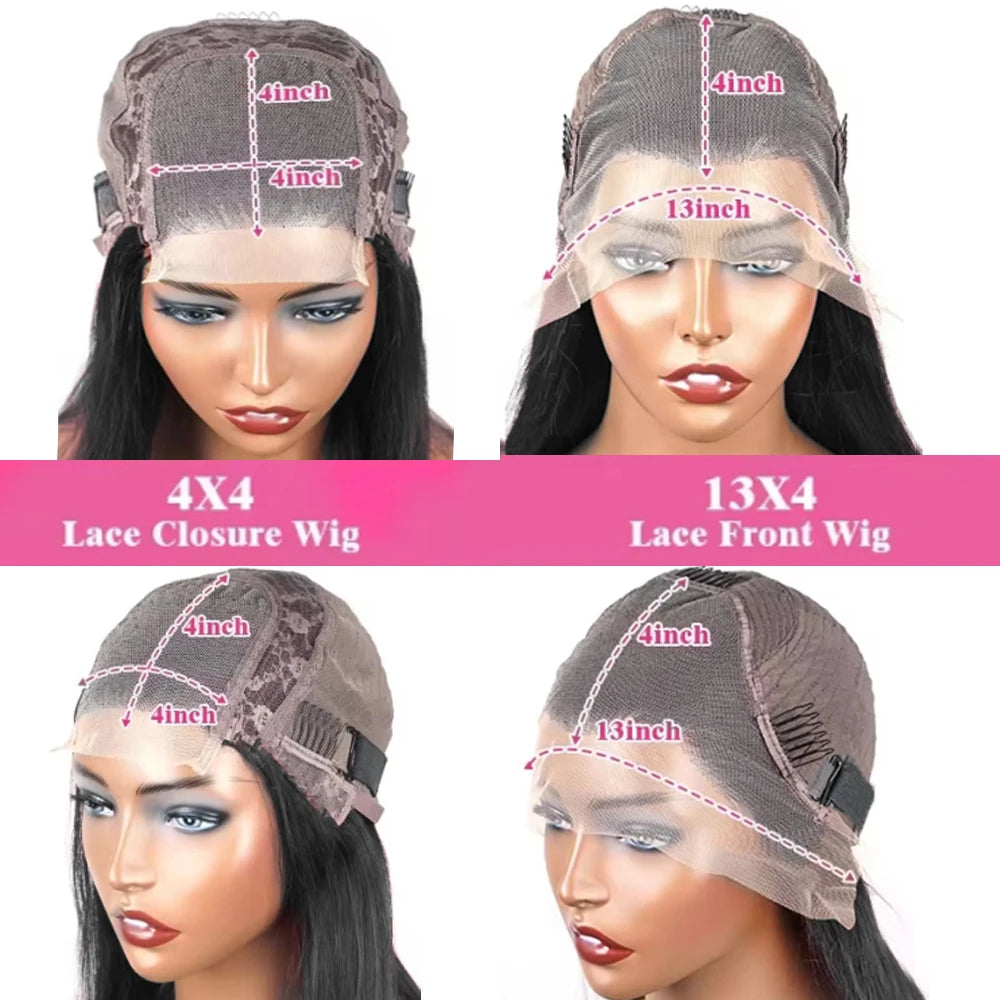 16A100% Human Hair P4/27 Body Wave Bob Wigs Human Hair 13x4 HD Lace Frontal Human Hair Wigs 4x4 Closure Lace Wigs For Women 180%