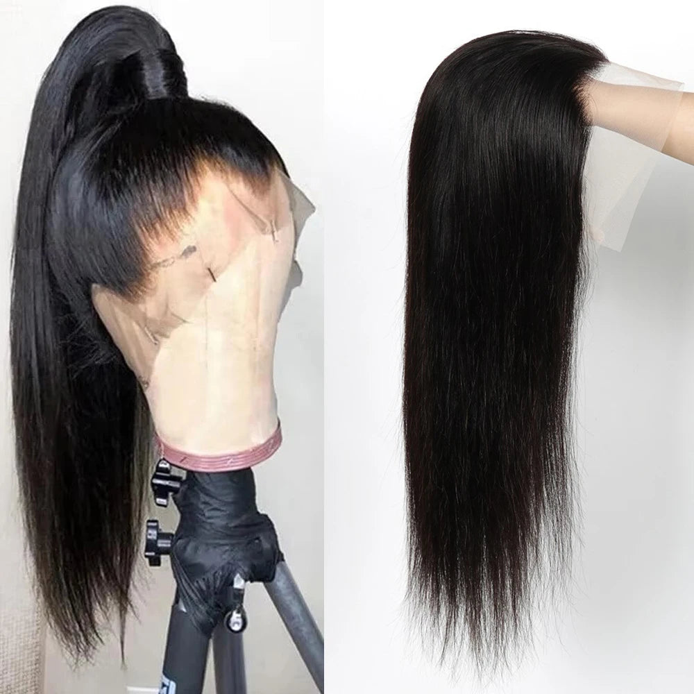 Real Full Lace Wigs 100% Human Hair Wigs Pre Plucked Bleached Knots Straight Hair Wigs For Women