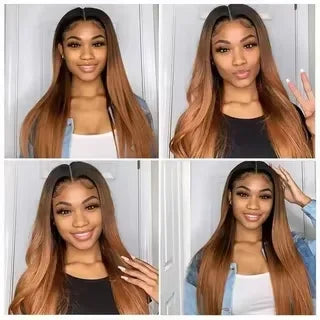 Ombre Human Hair Bundles 12A straight Wave Bundles With Closure 4x4 Brazilian Hair Remy Hair bundles human Hair Extension