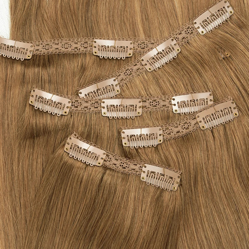 #2 Darkest Brown Clip in Extensions Human Hair Big Volume Seamless Clip in Hair Extensions 6PCS Full Head For Thick Raw Hair