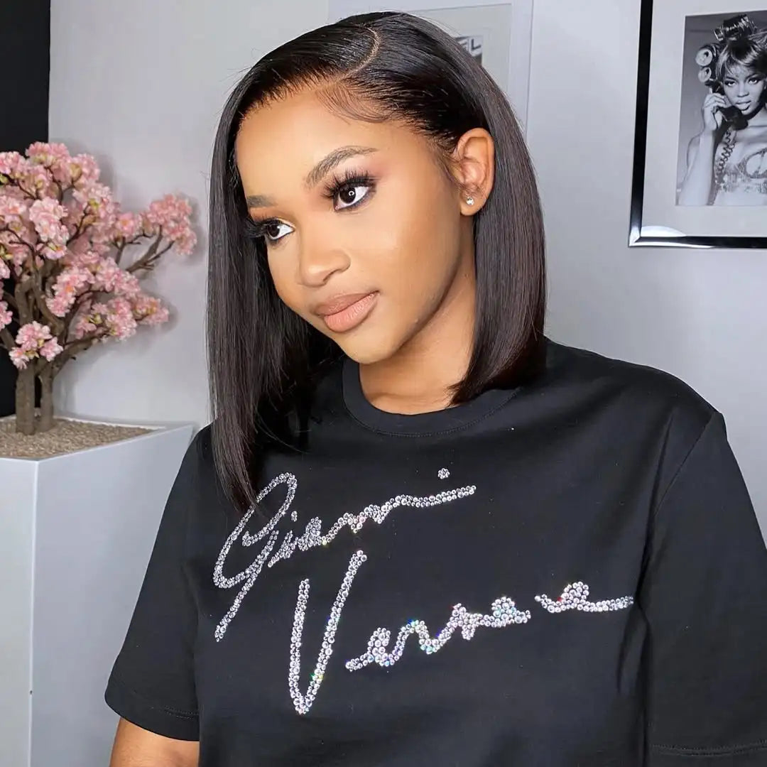 Bob Wig Human Hair 13x4 4x4 5x5 HD Lace Frontal Short Straight Lace Front Bob Wigs for Black Women Human Hair Pre Plucked