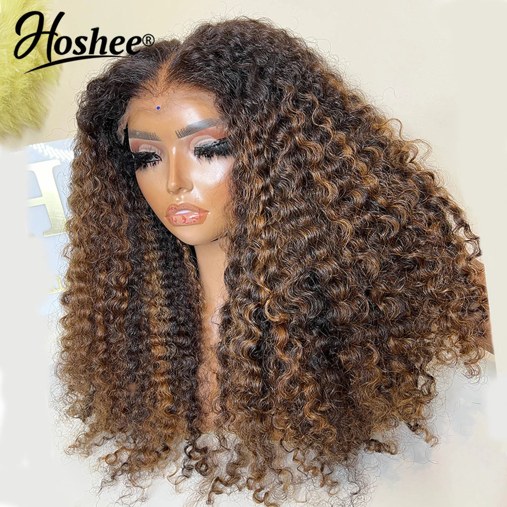Latina Curly Dark Brown Colored 13X4 Human Hair Wigs For Black Women Glueless Bouncy Curly 4x4 Pre-Cut Lace Wig Human Hair Remy