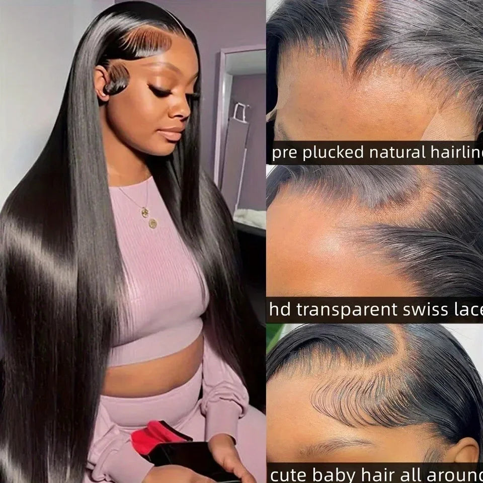 2026 Lace Front Human Hair Wig Brazilian Straight Lace Front Human Hair Wigs For Women Glueless Wigs On Clearance Sale