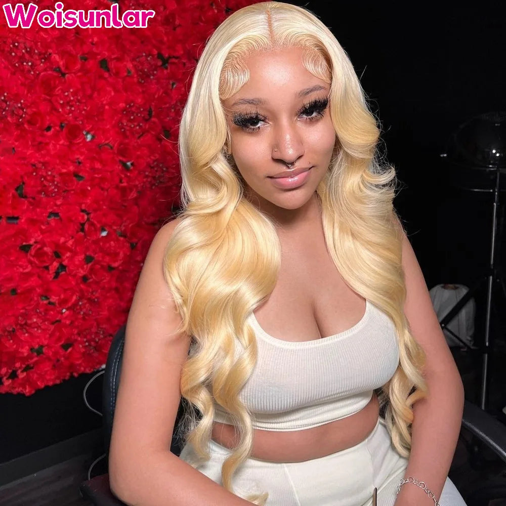 Ombre light blue and blue Lace Front Wigs Human Hair For Women 13x4 Transparent Lace Body Wave 180% Density human hair wigs 100%
