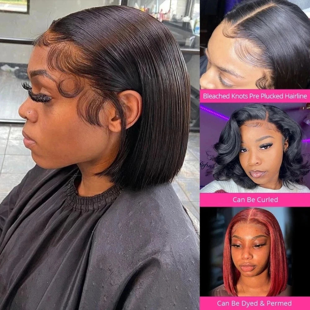 Bob Wig Human Hair 13x4 4x4 5x5 HD Lace Frontal Short Straight Lace Front Bob Wigs for Black Women Human Hair Pre Plucked