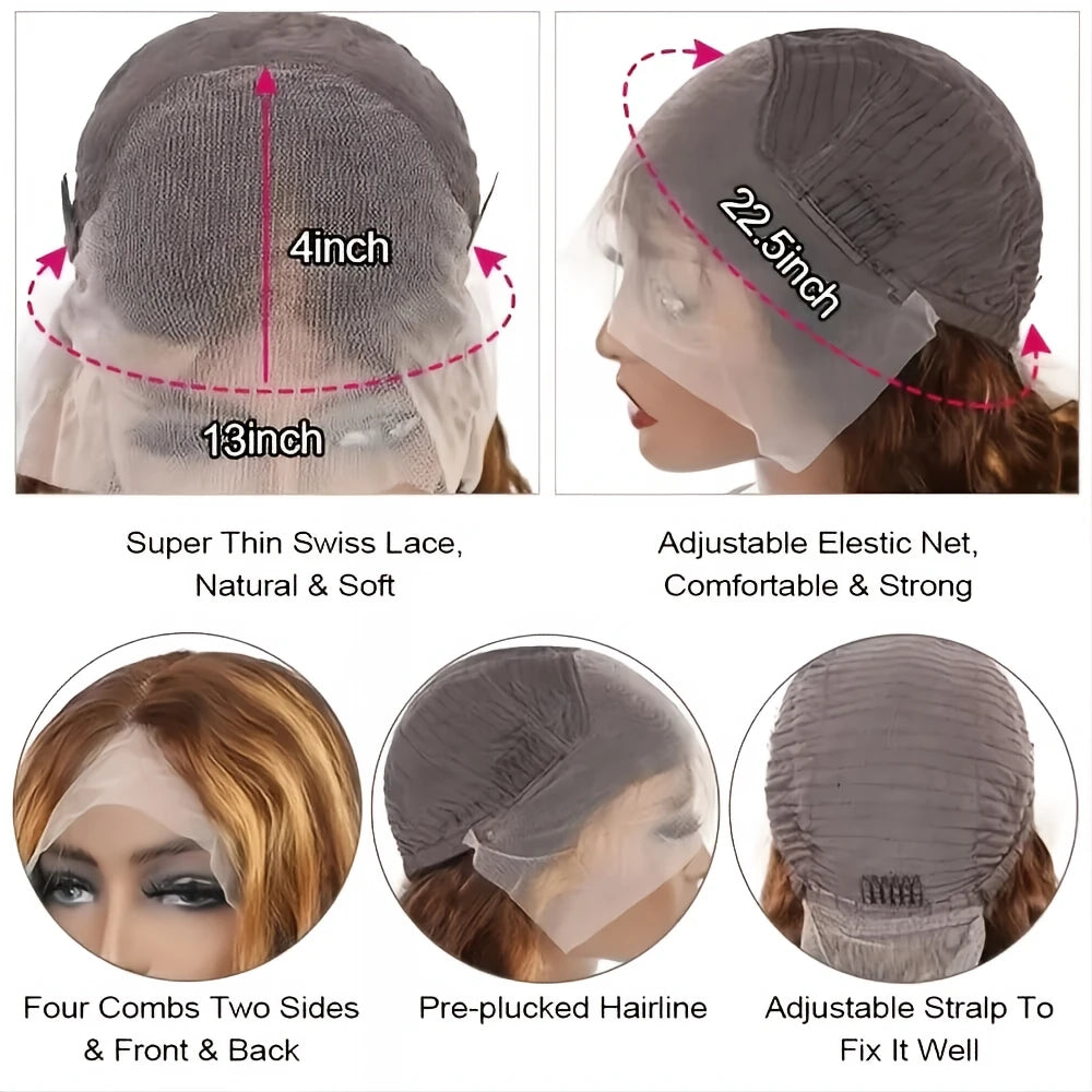30 40 Inch Human Hair Lace Front Wigs 13x4/13X6 Hd P4/27 Honey Blonde Highlight Ombre Deep Wave Pre Plucked With Baby Hair Curly