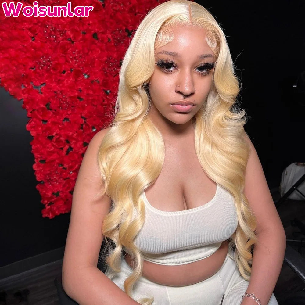 Ombre light blue and blue Lace Front Wigs Human Hair For Women 13x4 Transparent Lace Body Wave 180% Density human hair wigs 100%
