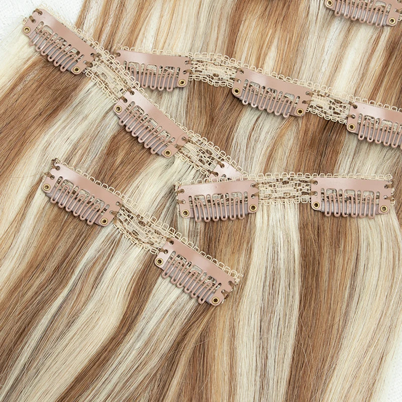 #2 Darkest Brown Clip in Extensions Human Hair Big Volume Seamless Clip in Hair Extensions 6PCS Full Head For Thick Raw Hair