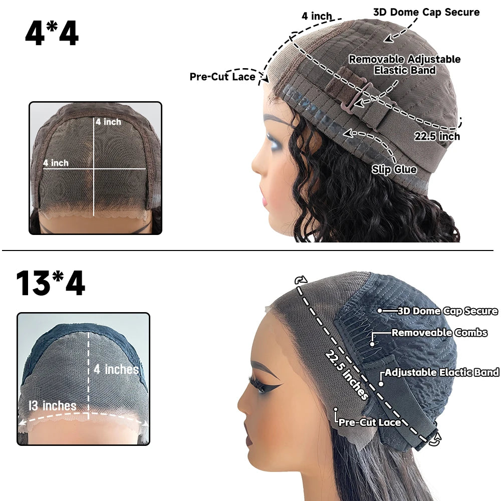 Latina Curly Dark Brown Colored 13X4 Human Hair Wigs For Black Women Glueless Bouncy Curly 4x4 Pre-Cut Lace Wig Human Hair Remy